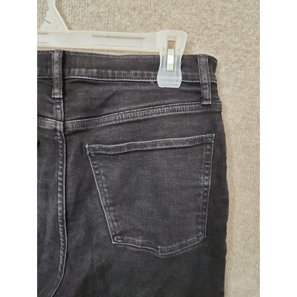 J Crew Hi Rise Stovepipe Jeans Women 29 Tall Black Button Fly Signature Stretch